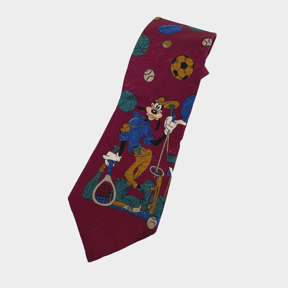 VTG 90s‎ Mickey Unlimited Men's Neck Tie 57'x 4' Goofy Disney Tennis